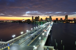 Skyline of St. Petersburg, Florida from the Pier.